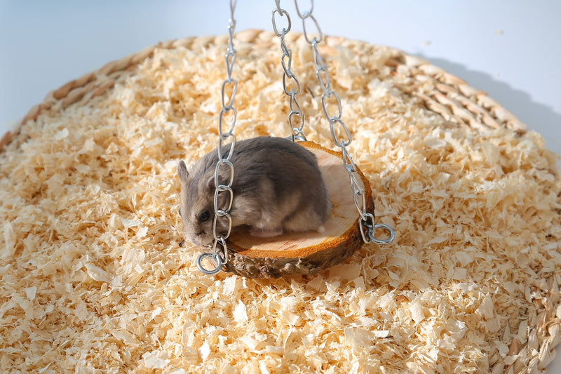 Natural Wooden Hamster Mouse Toys, Tunnel Tube Toy, Swing, Arch Bridge,Wooden Swing, Forest Hollow Tree Trunk, Activity Platform Rat Climb Stand Playground Rodents Toys Style 1 - PawsPlanet Australia