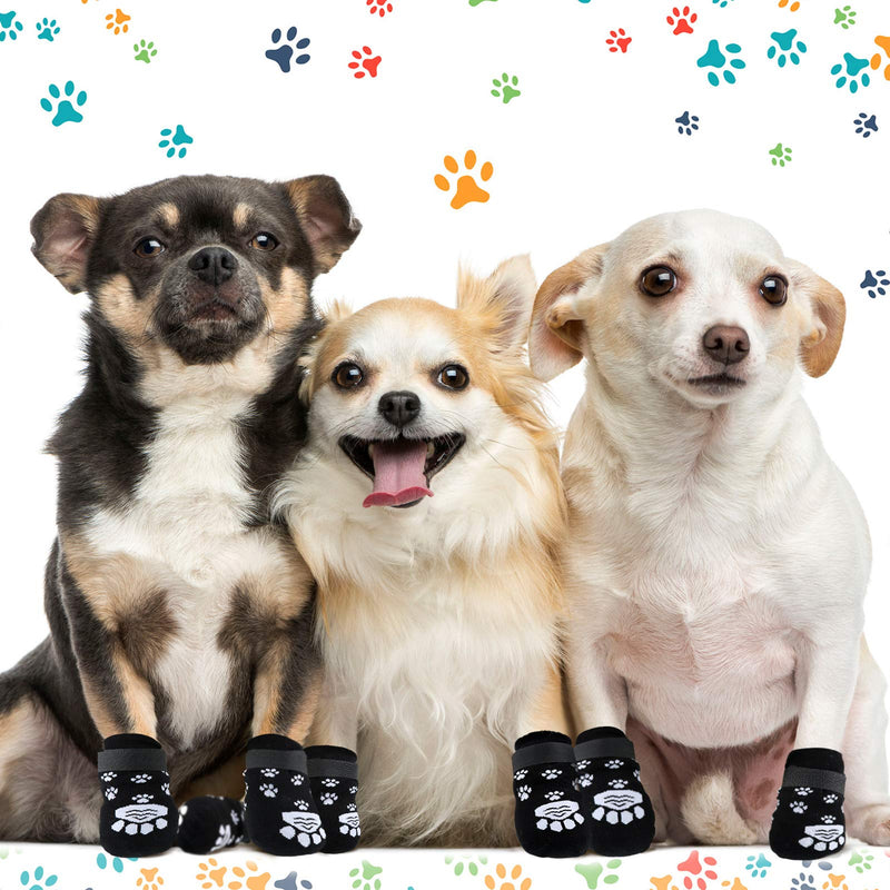 8 Pieces Anti Slip Dog Socks Non-Slip Dog Socks with Adjustable Strape Traction Control for Indoor on Hardwood Floor Wear - PawsPlanet Australia