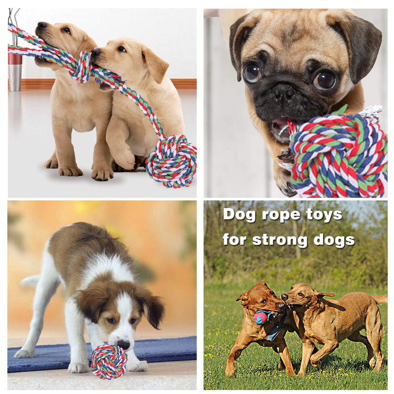 OWill 8Pcs Dog Toys,Chew Rope Toy Teething Training Ball,Knots Cotton Toys for small dogs. - PawsPlanet Australia