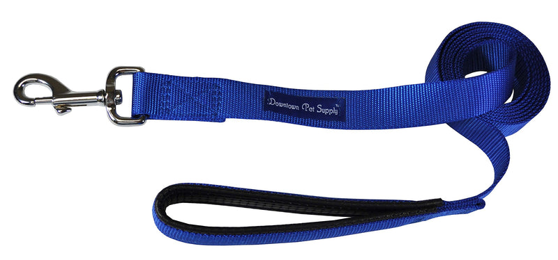 [Australia] - Downtown Pet Supply Strong Durable Dog Leash Lead - Best Big Dog Training Leashes, Heavy Duty Long Nylon Leash 6 ft x 1 in Blue 