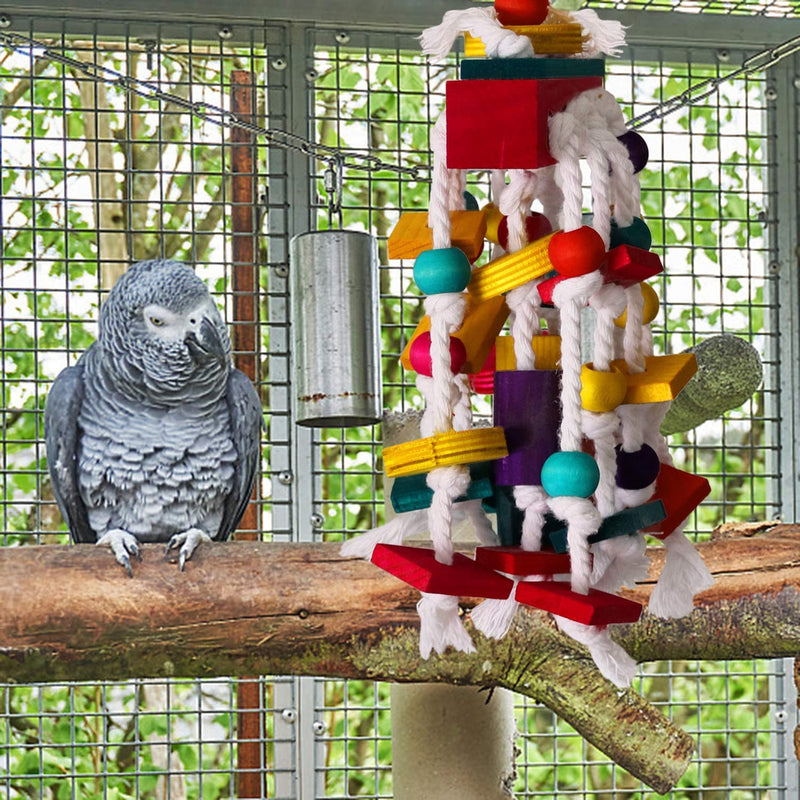 Wonninek Bird Chewing Toy Parrot Cage Bite Toys Wooden Block Bird Parrot Toys for Small and Medium Parrots - PawsPlanet Australia