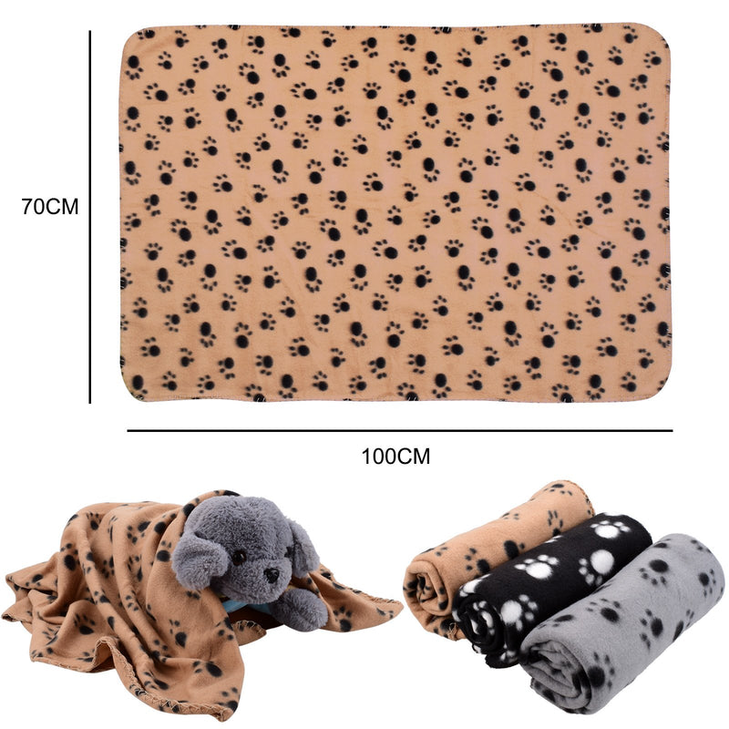 [Australia] - Kmall 3pc Soft, Warm Soft Fleece Blankets (70 cm x 100 cm) for Puppy, Pets, Dogs and Cats 