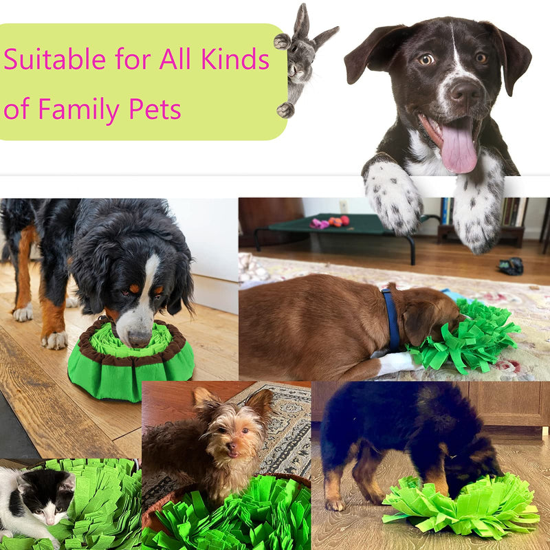 KUANGO Snuffle Mat for Dog Bowl Mat, Interactive Durable Dog Toys for Boredom, Portable Dog Puzzle Toys Feeding Mat Gifts for Dogs, Stress Release Encourages Natural Foraging Skills Black - PawsPlanet Australia