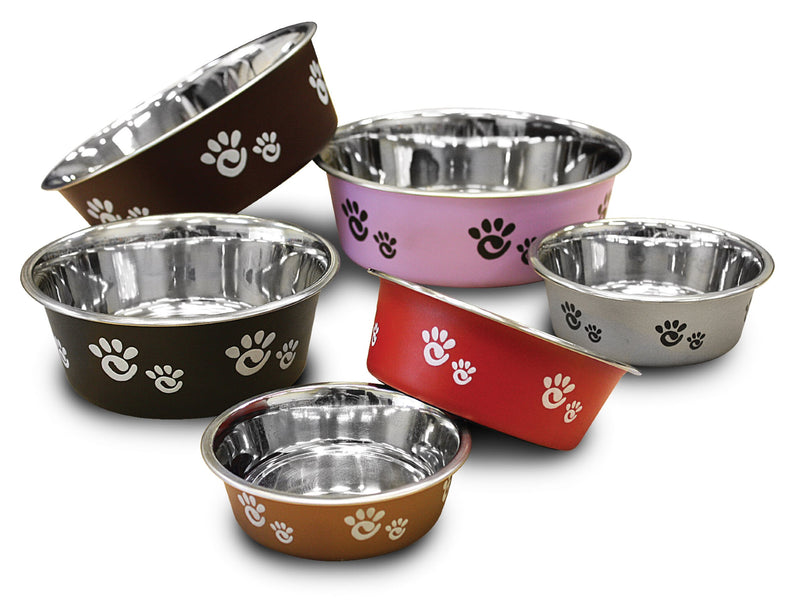 [Australia] - Ethical Pet Barcelona Matte and Stainless Steel Pet Dish, 8-Ounce, Silver 