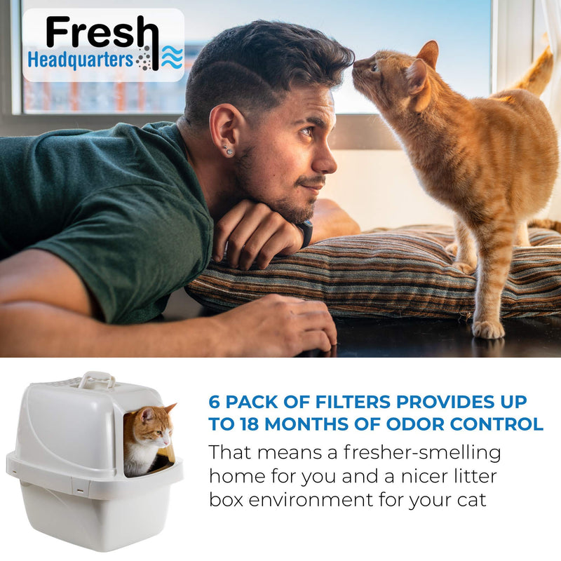 6-Piece Litter Box Filters for Hooded Cat Litter Box – Activated Charcoal Filters Eliminate up to 99% of Litter Box Odors – 6 Inch x 6.5 Inch Trimmable Pads - PawsPlanet Australia