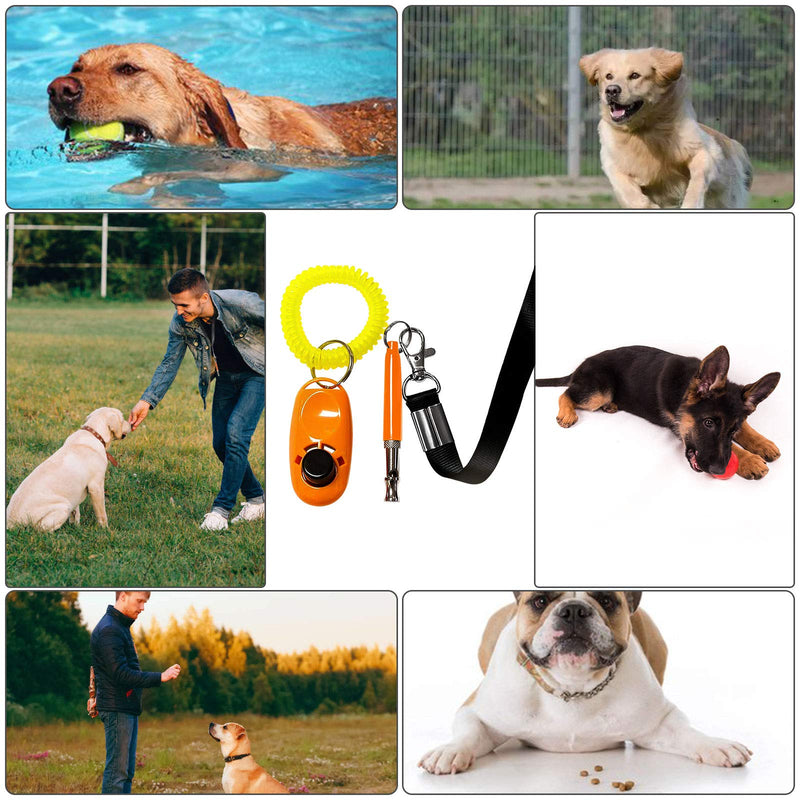 ITME Ultrasonic Dog Training Whistle with Clicker, Training Clicker with Wrist Strap, Silent Ultrasonic Training Whistle with Lanyard for Dog Recall, Silent Training and Give Commands (Orange) - PawsPlanet Australia