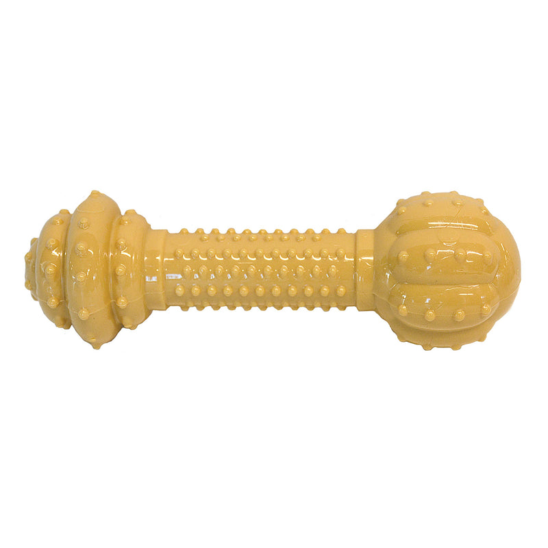 [Australia] - Nylabone Barbell Power Chew Durable Dog Toy Medium/Wolf - Up to 35 lbs. None 