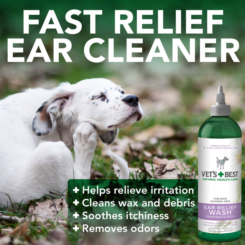 Vet's Best Ear Relief Wash Cleaner for Dogs, 16 oz Refill - PawsPlanet Australia