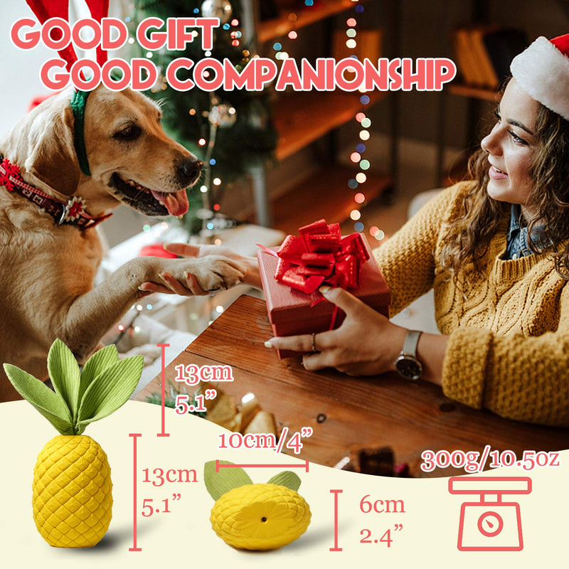 Rmolitty Dog Toys, Interactive Dog Chew Toys for Aggressive Chewers, Pineapple Super Durable Rubber Squeaky Toys for Large Medium Dogs (pineapple) - PawsPlanet Australia