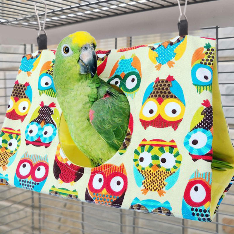 Bird Nest Snuggle Hut Hanging Hammock Parrot Hideaway House Shed Sleeping Bed with Swing Bell for Parrot Parakeet Cockatiels Budgies Budgerigar Eclectus Cockatoo Lovebird in Spring Summer Autumn Size S A-Orange - PawsPlanet Australia