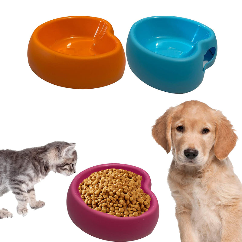 Dog and Cat Pet Heart Shape Food and Water Plastic Bowl for Puppies and Cat Kitten (Blue) Blue - PawsPlanet Australia