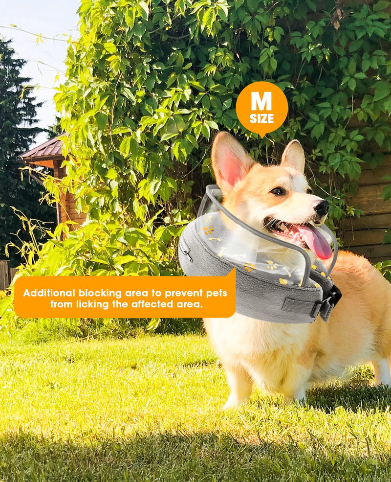 ANZOME Inflatable Neck Brace Dog and Cats After Surgery, Paw Prints Design-M M - PawsPlanet Australia
