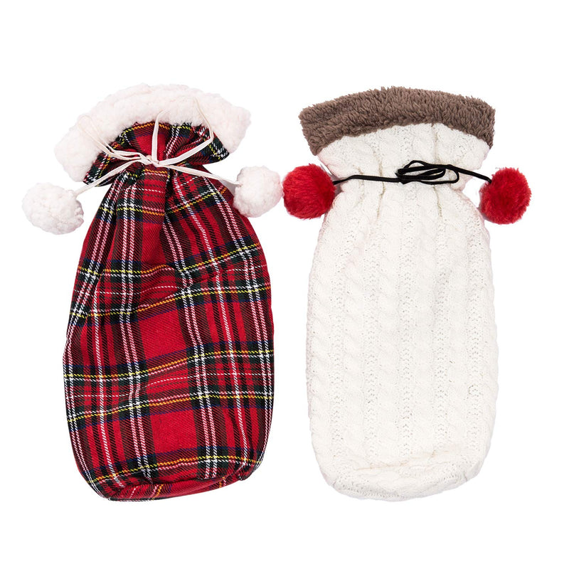 Christmas Wine Bottle Sweaters Dress Covers Polyester Holiday Wine Bottle Cover Gift Bags for Christmas Party Table Decorations, 2 Pack - PawsPlanet Australia