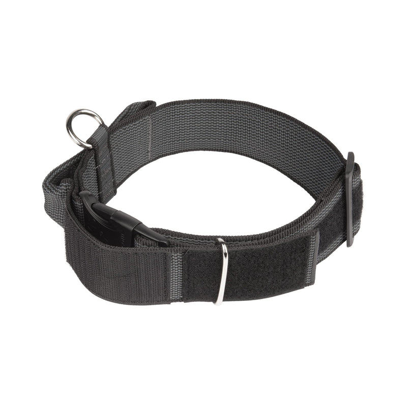 JULIUS K-9, 200HA-K-2015 Color and Gray series K9 collar with handle, safety clasp and logo and safety clasp, 50 mm x 49-70 cm, adjustable, black-gray 50 mm (49-70 cm) black- Gray - PawsPlanet Australia