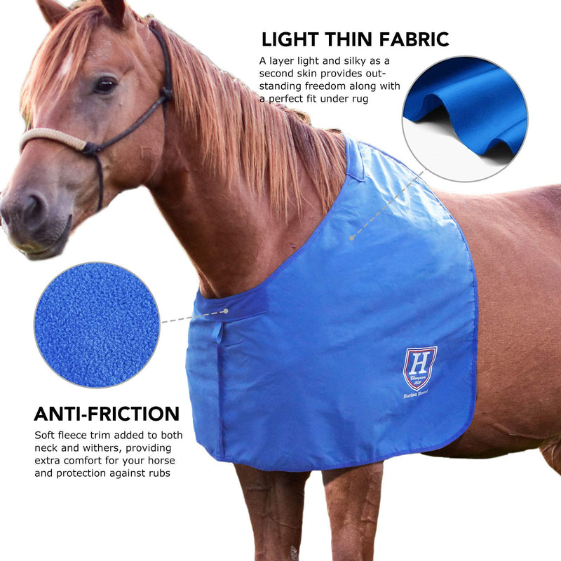 [Australia] - Harrison Howard Anti-Rub Vest Horse Shoulder Guard Chest Saver Wither Protector Champion Blue Full (Large 
