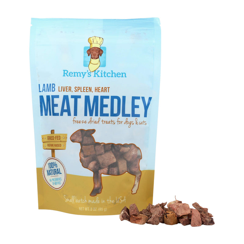 Remy's Kitchen Lamb Meat Medley Freeze-Dried Treats for Dogs and Cats, Brown - PawsPlanet Australia
