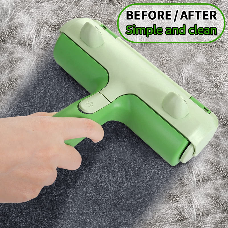 Pleasantsong Pet Hair Remover, Reusable Dog and Cat Hair Remover Brush, Easy to Clean Lint Roller Pet Fur, for Clothes, Bedding, Carpet, Furniture, Sofa Green - PawsPlanet Australia