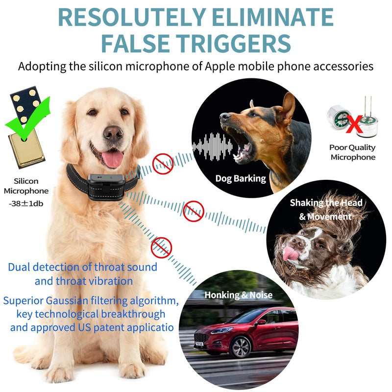 [Australia] - zenvey bark Collar for Dogs-Automatic Anti Dog bark Collar with 7 Adjustable Sensitivity and Intensity Levels -Dog bark Collars for Small Dogs Dual Anti-Barking Modes-Throat Vibration and Dog Barking black 