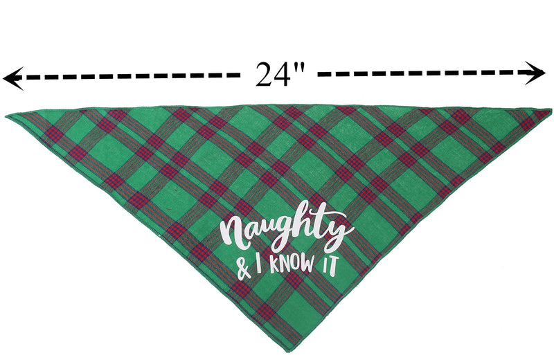 [Australia] - JPB Dog Christmas Bandanas Plaid Reversible Triangle Bibs Scarf Accessories for Dogs Cats 