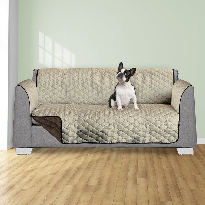 [Australia] - AKC 75” x 119” Quilted Dog Cover for Couch, Couch Protectors for Dogs - Extra Large Sofa Covers - Brown/Tan Large Couch Cover. Reversible Dog Couch Cover 
