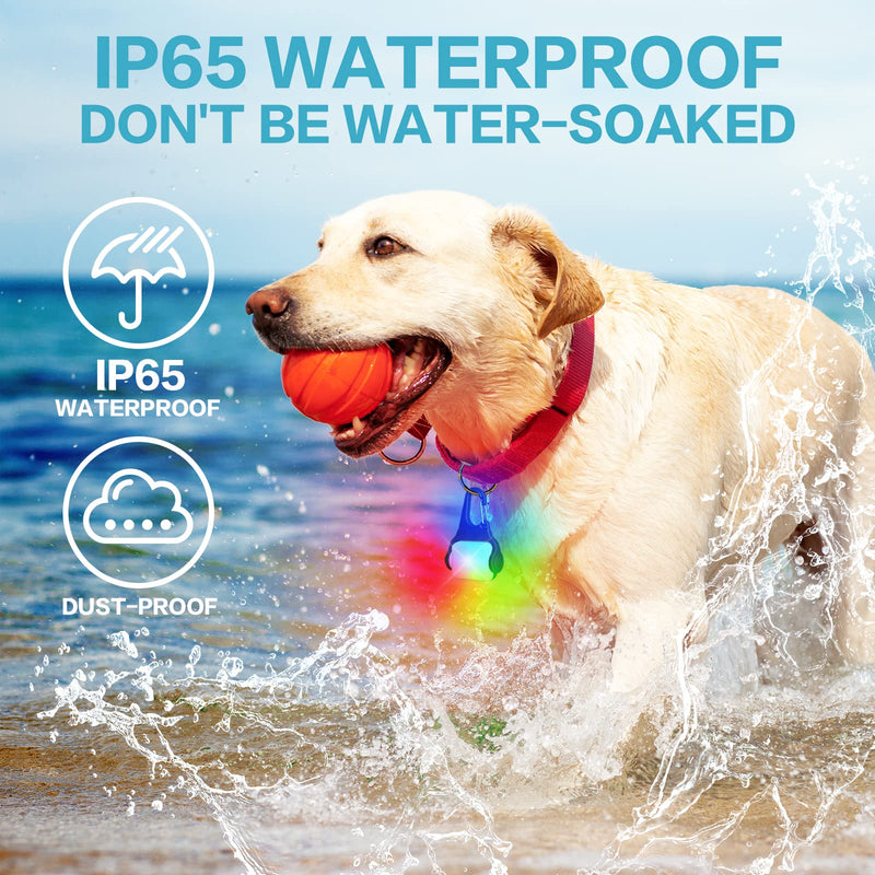 Dog Lights for Night Walking – Color Changing Dog Collar Light, 4 Modes Rechargeable Dog Light, IP65 Waterproof Dog Walking Light, Dog Flashlight for Running, Camping, Climbing, Bike, 2 Pack - PawsPlanet Australia