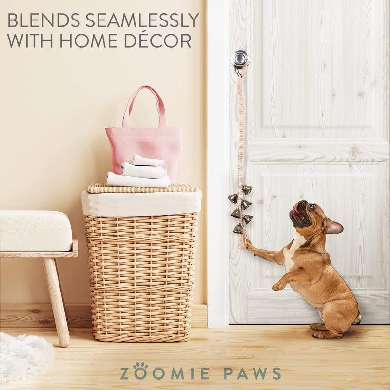 Zoomie Paws Macrame Hanging Door Bells for Dogs and Puppies - Antique Bells, Dog Bell for Potty Training, Pet Supplies, Bell for Dogs to Ring to Go Outside - 1 per Pack - PawsPlanet Australia