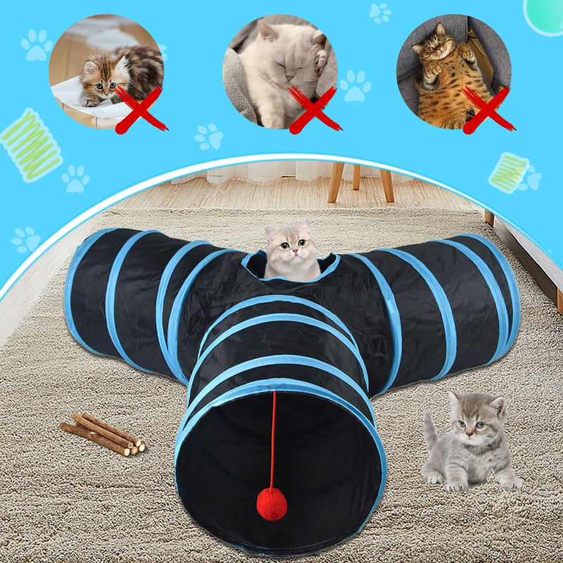 TAVADA cat toy set with cat tunnel, 38 pieces cat toys, also includes balls, tumblers, feather toys, toy mice, cat toys variety toy set - PawsPlanet Australia
