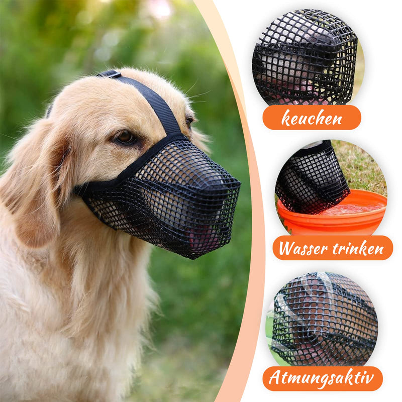Dog Muzzle, Breathable Dog Muzzle with Metal Tag, Adjustable Mesh Muzzle for Small Medium and Large Dogs Prevents Biting, Chewing, Barking (Black-M) Black M - PawsPlanet Australia