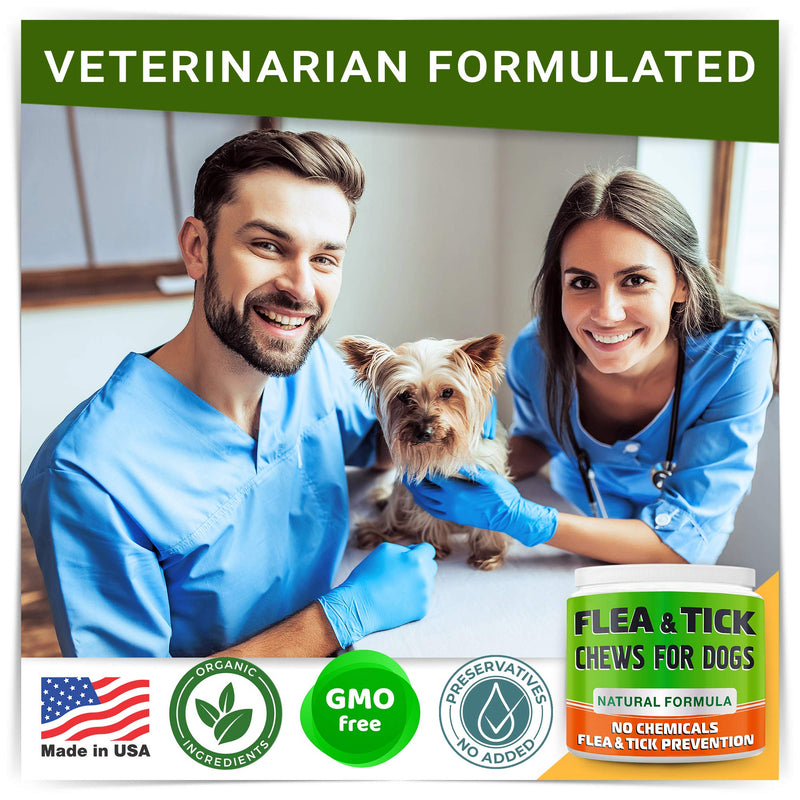 Chewable Flea and Tick Treats for Dogs - Made in USA - Flea and Tick Chews - Bacon Flavor - PawsPlanet Australia