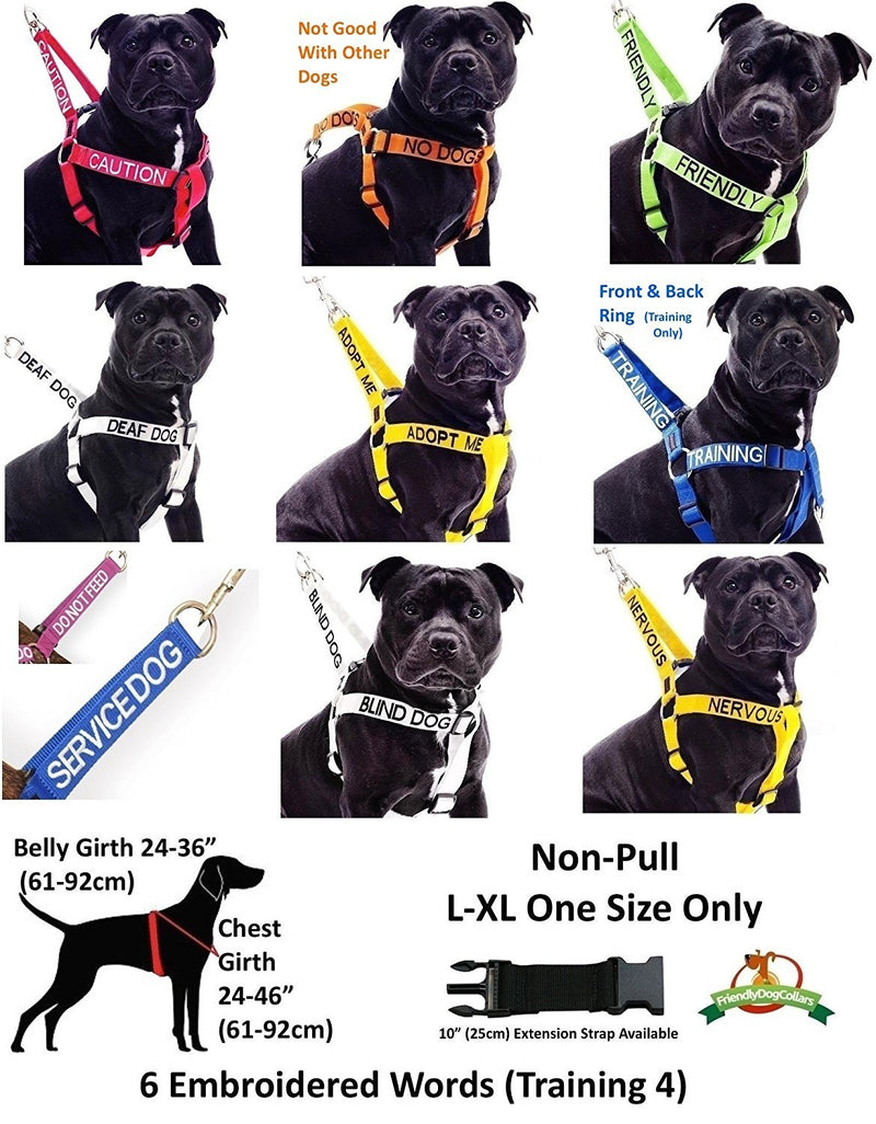 SERVICE DOG (Do Not Disturb/Dog Is Working) Blue Colour Coded Non Pull L-XL Dog Harness PREVENTS Accidents By Warning Others Of Your Dog In Advance - PawsPlanet Australia