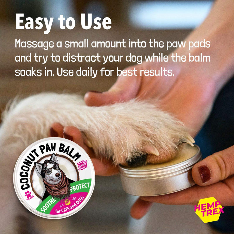 Dog Paw Balm Soother & Moisturizer - 2 oz - with Natural Shea Butter, Coconut Oil, Beeswax - Heals and Repairs Cracked Dog Paws, Snout & Elbows - Snow & Dry Weather Protection Ointment - PawsPlanet Australia