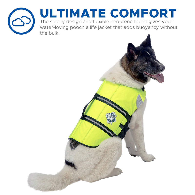 Paws Aboard Dog Life Jacket, Fashionable Dog Life Vest for Swimming and Boating - Neon Yellow - PawsPlanet Australia