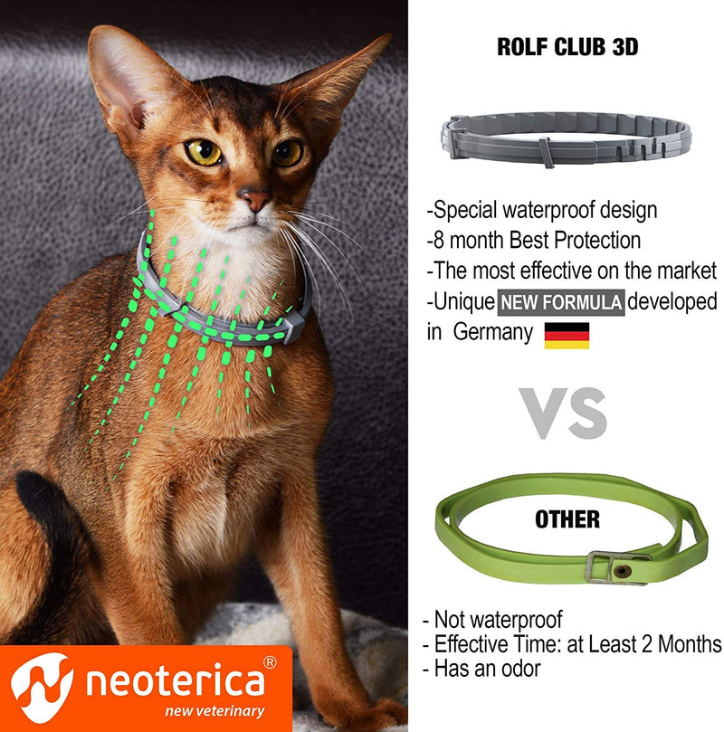 Rolf Club 3D FLEA Collar for Cats - Flea and Tick Prevention for Cats - Cats Flea and Tick Control for 8 Months - Safe Tick Repellent - Waterproof Tick Treatment - PawsPlanet Australia