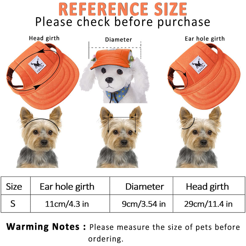 3 Pieces Dog Baseball Caps Pet Visor Caps Dog Sports Hats with Ear Holes Sun Protection Pet Hats with Adjustable Chin Strap for Small Dogs (Blue, Orange, Black) Blue, Orange, Black - PawsPlanet Australia