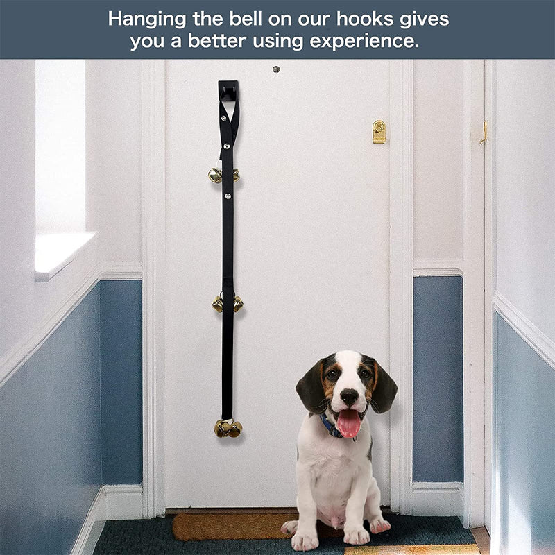 Luckyiren Upgraded Puppy Bells Dog Doorbells for Door Knob/Potty Training/Go Outside-Dog Bells for Puppies Dogs Doggy Doggie Pooch Pet Cat for Dog Lovers-Premium Quality-3 Snaps for Length Adjustment Black - PawsPlanet Australia