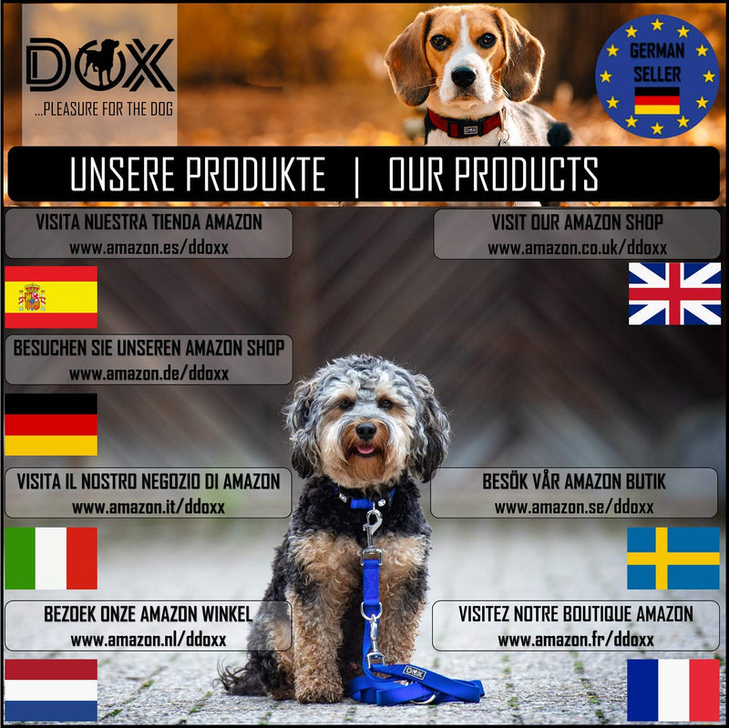 DDOXX dog leash nylon, reflective, 3-way adjustable, 2m | for small & large dogs | Double Leash Two Dog Cat Puppy | Towing leash | Lead leash | Running leash puppy leash | S, Purple Violet S - 1.5 x 200 cm - PawsPlanet Australia