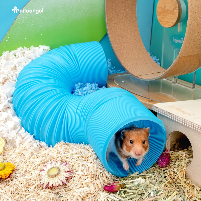 Niteangel Small Pet Fun Tunnel, 39 x 4 inches - Fit Adult Ferrets and Rats Blue - PawsPlanet Australia