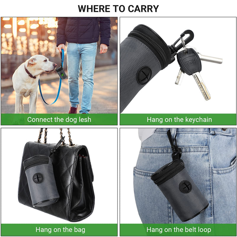Weewooday 2 Pieces Dog Waste Bag Dispenser Pet Waste Bag Holder with Clip and 2 Pieces Dog Poop Waste Bag Carrier Waste Bag Holder Clip for Leash Belt - PawsPlanet Australia