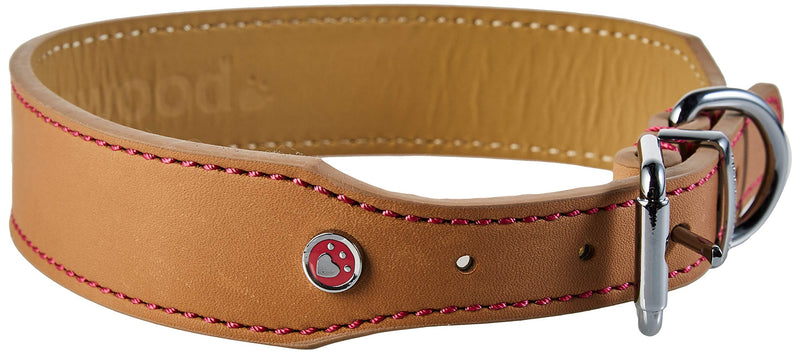 Rosewood Luxury Leather Dog Collar, 18 - 22-inch, Tan - PawsPlanet Australia