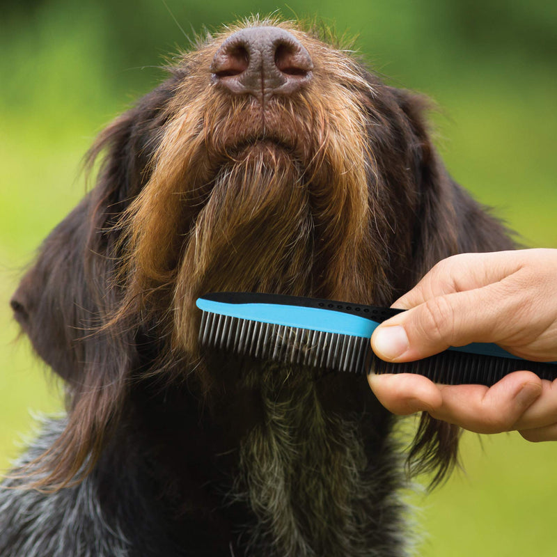 Pets First 2 Pack Dog Comb Small & Large PET Comb for Small & Large Breeds & Areas. Premium Anti-Slip Comfort Grip Ergonomic Handle for Your Dog & Cat with Durable Stainless-Steel - PawsPlanet Australia