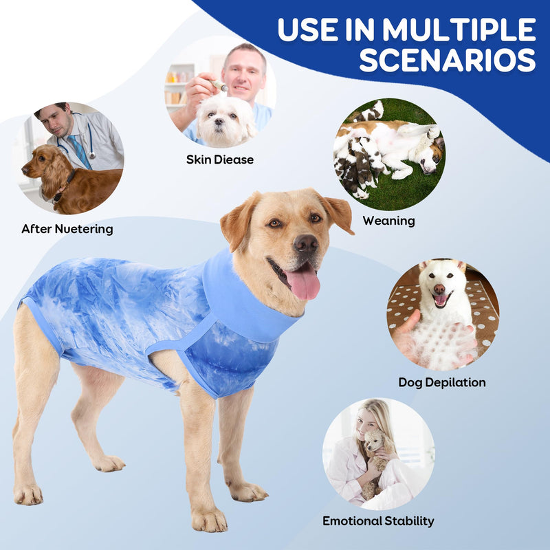 RongYiCare Dog bodysuit after surgery, dog bodysuit after castration male and female dog, castration suit for dog replacement E-collar & cone, anti-licking recovery suit for dogs after surgery (S (pack of 1), blue) S (back: 36-43 cm, weight: 9 -14KG ) - PawsPlanet Australia