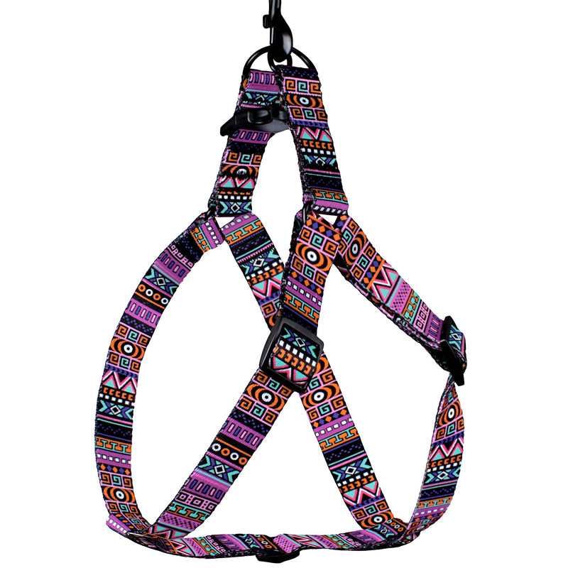 [Australia] - CollarDirect Tribal Dog Harness Adjustable Nylon Step in Aztec Print Pet Harnesses for Small Medium Large Puppy Vest Outdoor Walking Pattern 2 