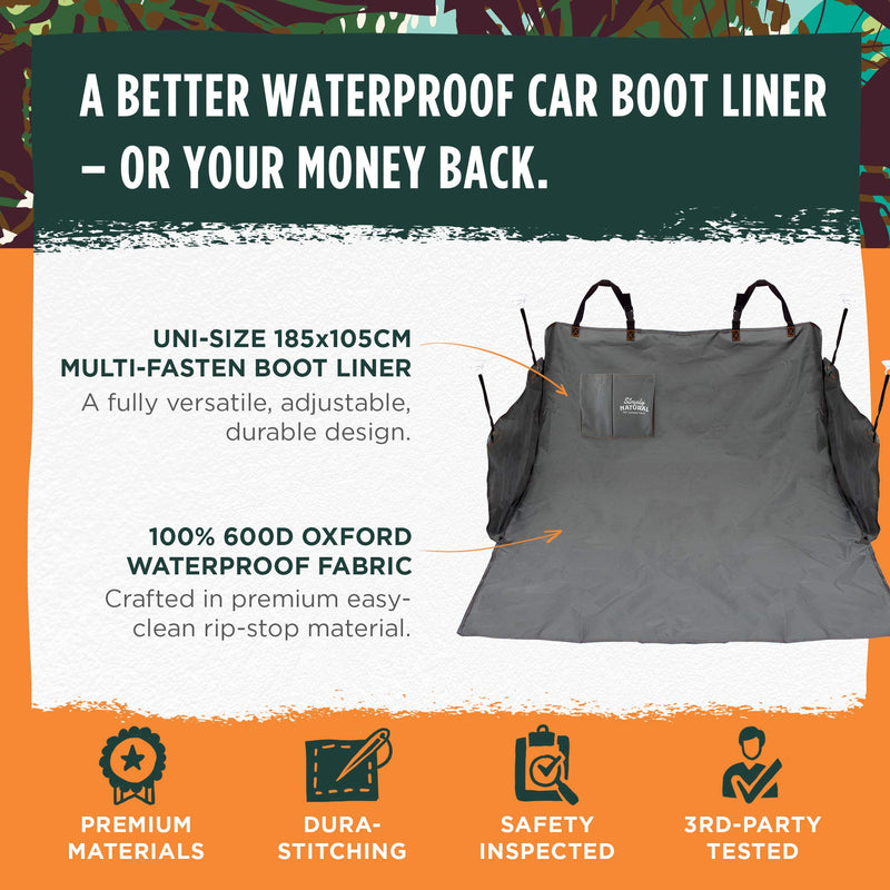 Car Boot Liner by Simply Natural – 185x105cm Waterproof Car Boot Liners for Dogs and Pets with Adjustable Versatile Fasteners for a Super Secure Car Boot Liner - PawsPlanet Australia
