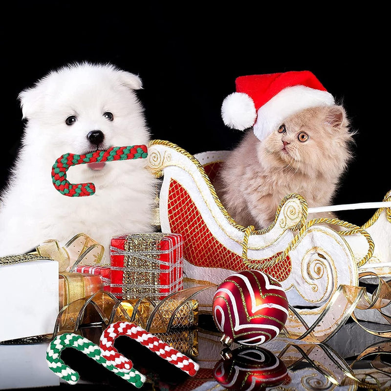 TaimeiMao 3 pieces dog chew toy, dog toy rope, Christmas candy cane rope, dog rope toy, Christmas dog toy, Christmas candy cane rope, Christmas dog pets chew (A) A - PawsPlanet Australia