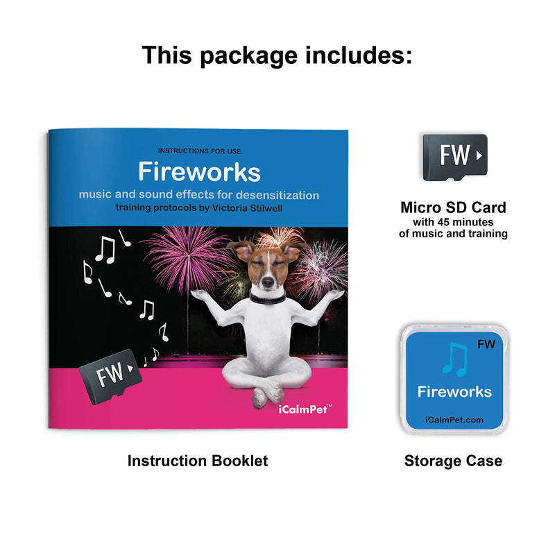 [Australia] - iCalmDog Fireworks | Desensitization Training Program by Victoria Stilwell with Clinically-Tested Music by Through a Dog's Ear | Micro SD Sound Card 