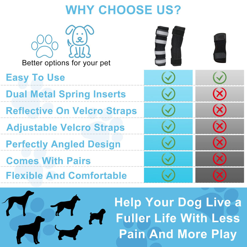 OPSELU Dog Leg Brace for Back Leg, Canine Hock Brace for Rear Legs with Dual Metal Strips, Joint Warps Strong Support Help for Hind Leg Injuries Sprains Arthritis Torn ACL (Large) Large(1 Pair) - PawsPlanet Australia
