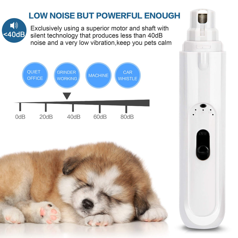 [Australia] - URXTRAL Dog Nail Grinder 3-Speed Pet Nail Trimmer Electric Pet Nail Groomer Painless Paws Grinder Rechargeable Claw Ginder Grooming & Grinding Dog Nail Grinder for Large Medium Small Dogs & Cats 