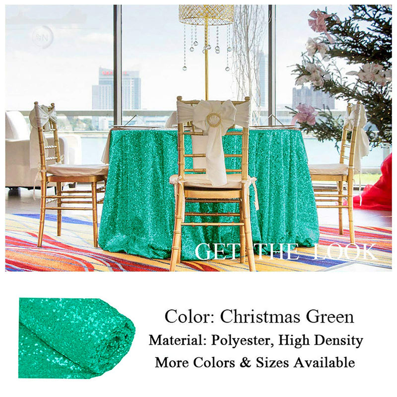 Round Sequin Tablecloth Green 72” Round Sparkly Table Cover Overlay Christmas Green Sequence Fabric Table Cloth Circular Table Linen for Birthday Party Prom Decoration 72-Inch Round - PawsPlanet Australia