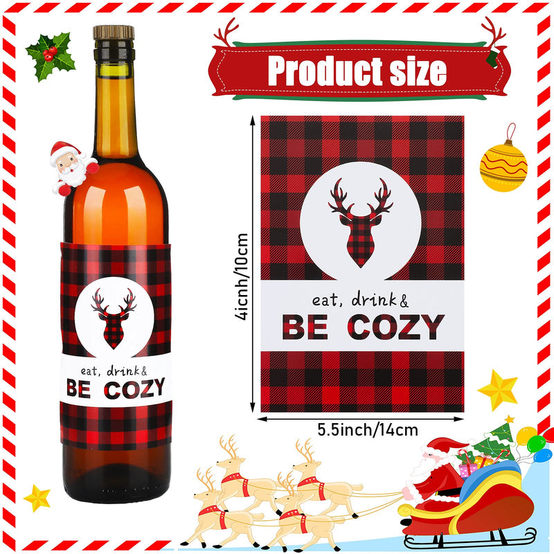 24 Pieces Christmas Wine Bottle Labels Xmas Wine Labels Party Waterproof Wine Stickers Christmas Party Decoration Supplies for Teachers Family, and Friends - PawsPlanet Australia