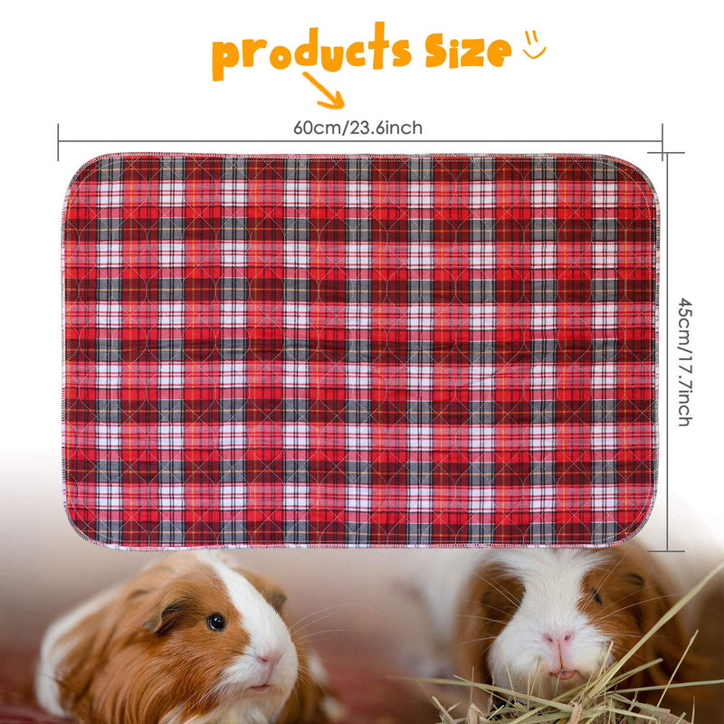 BWOGUE 2 Pack Guinea Pig Cage Liners Washable Guinea Pig Bedding Reusable Waterproof Anti Slip Pee Pads Super Absorbent Cage Liners for Guinea Pigs, Hamsters, Rabbits & All Small Animals 17.7x23.6 Inch(Pack of 2) - PawsPlanet Australia